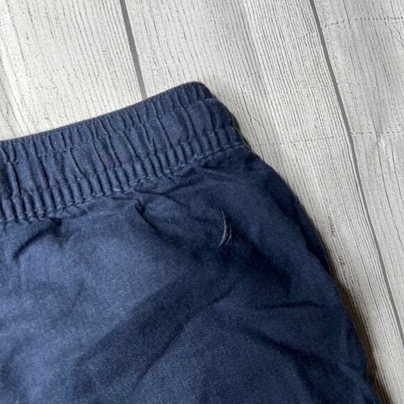 Nautica Blue Linen Coastal Shorts Elastic Waistband Stretch Size Small - Picture 5 of 9
